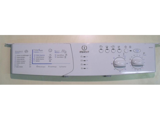 FRONTALE PER LAVATRICE INDESIT WISL 66 COMPLETO DI SCHEDA COMANDI COD. 21016022001 CODICE ALTERNATIVO: 30410737