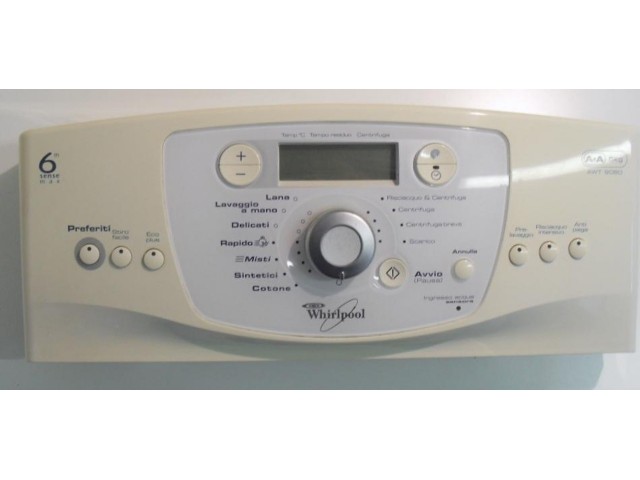 FRONTALE PER LAVATRICE WHIRLPOOL AWT9080 COMPLETO DI SCHEDA COMANDI