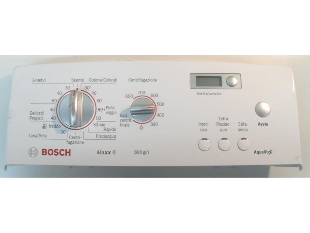 FRONTALE PER LAVATRICE BOSCH WOT16322IT/01   COMPLETO DI SCHEDA COMANDI COD. 252204426 CODICE ALTERNATIVO 253304662