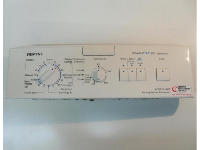 FRONTALE PER LAVATRICE Siemens SIWAMAT XT850   COMPLETO DI SCHEDA COMANDI COD. 9000044043   CODICE ALTERNATIVO: 705869-00