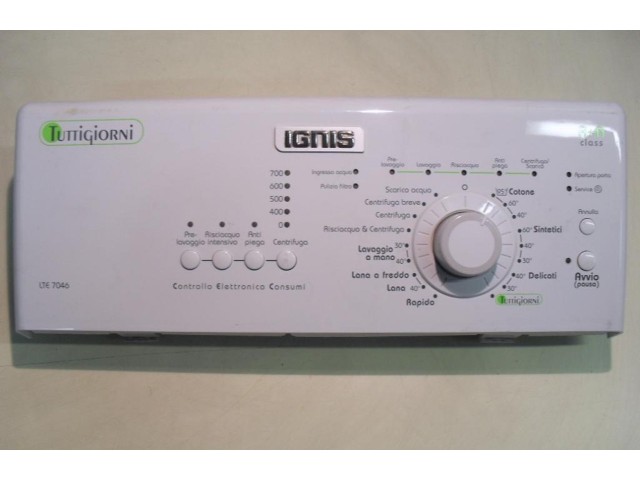 FRONTALE PER LAVATRICE IGNIS LTE 7046 COMPLETO DI SCHEDA COMANDI COD. 461971414763/02 E DI SCHEDA COD. 461971403791-01