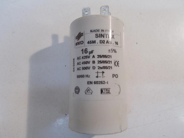 Condensatore lavatrice Aurora cod en60252-1